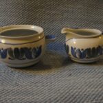 Arabia Blue Laurel sokerikko ja kermakko  