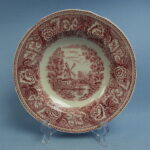 Arabia Maisema lautanen 19,5 cm syvä punainen.