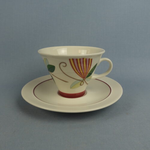 Arabia Harlekin Carneval Sugar Bowl and Creamer - Wanhat Kupit