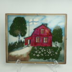 Arabia Punainen tupa ja perunamaa seinälaatta 21 x 25 cm HLS.