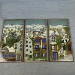 Arabia Naapurikylät seinälaatta triptyykki 35x18 cm HLS.