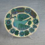 Arabia Birger Kaipiainen taidekeramiikka lautanen,  kyyhky.