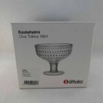 Kastehelmi jalallinen kulho 35 cl, lohenpunainen, Oiva Toikka, Iittala