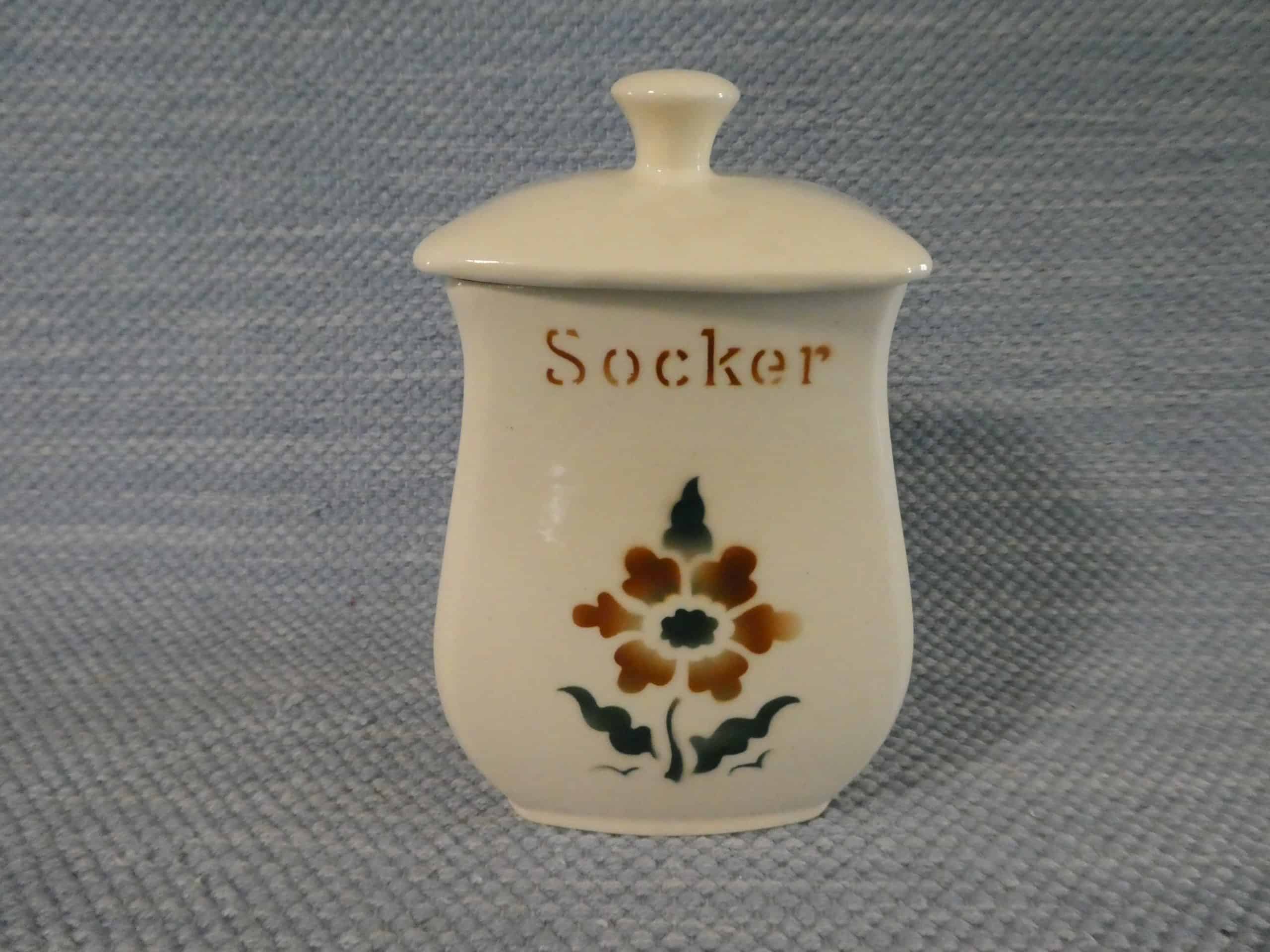 Ruskeakukka socker purkki