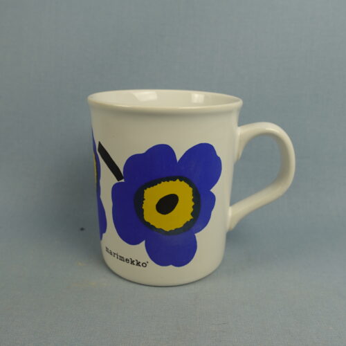 Marimekko Unikko muki sininen 90-luku.