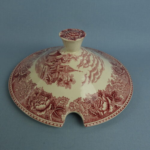 Arabia Maisema kulhon kansi punainen.