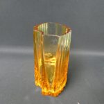 Riihimäen lasi Urku maljakko 160 mm amber Eero Rislakki.