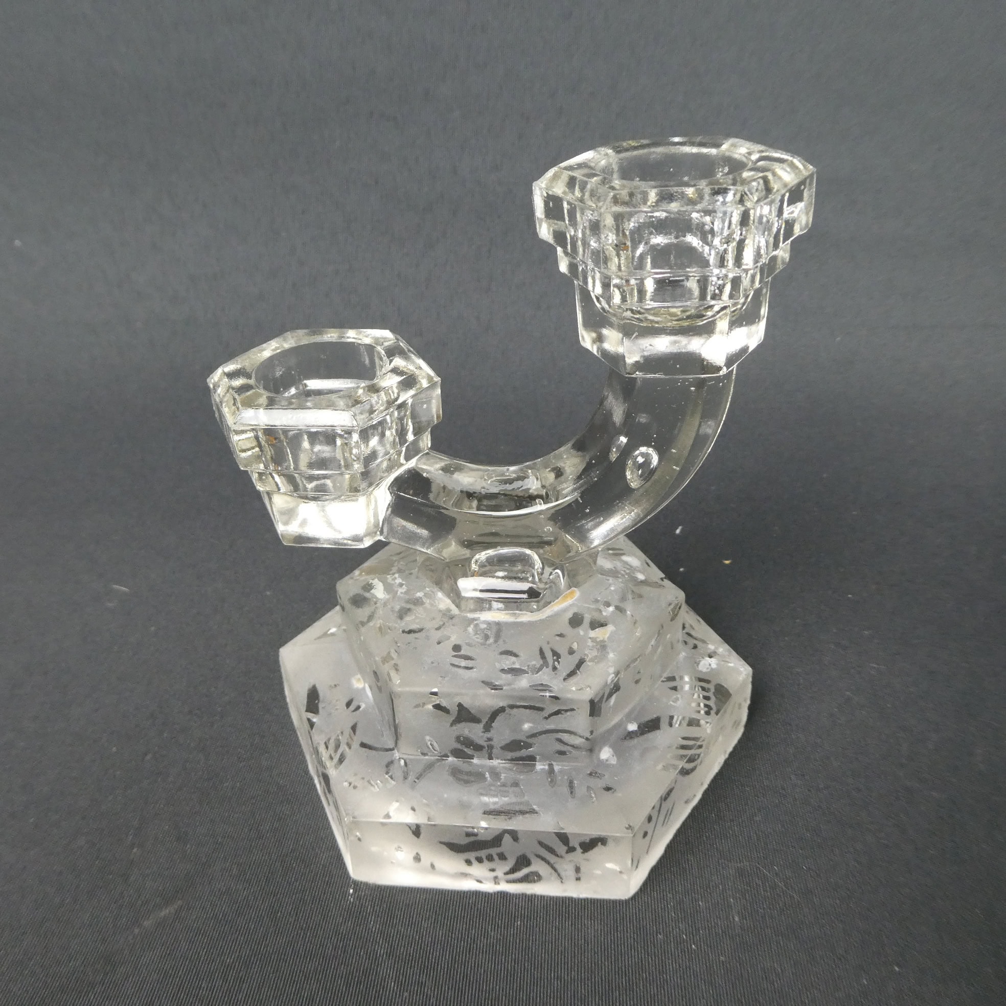 Riihimäen lasi Art Deco kynttilänjalka  5897.