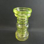 Riihimäen lasi Carmen kääntömaljakko/kynttilänjalka 140 mm keltainen.