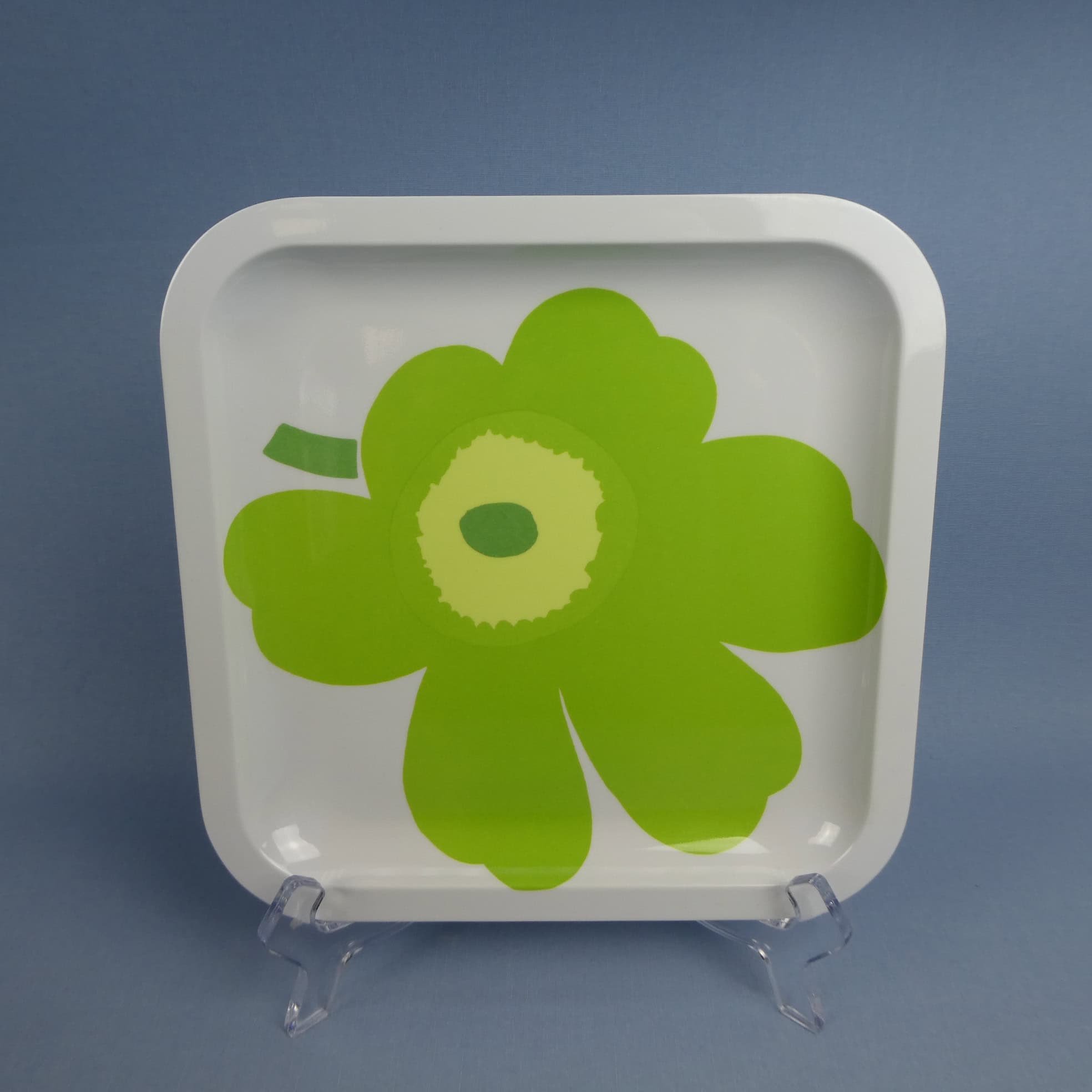 Marimekko Unikko lautanen vaaleanvihreä.