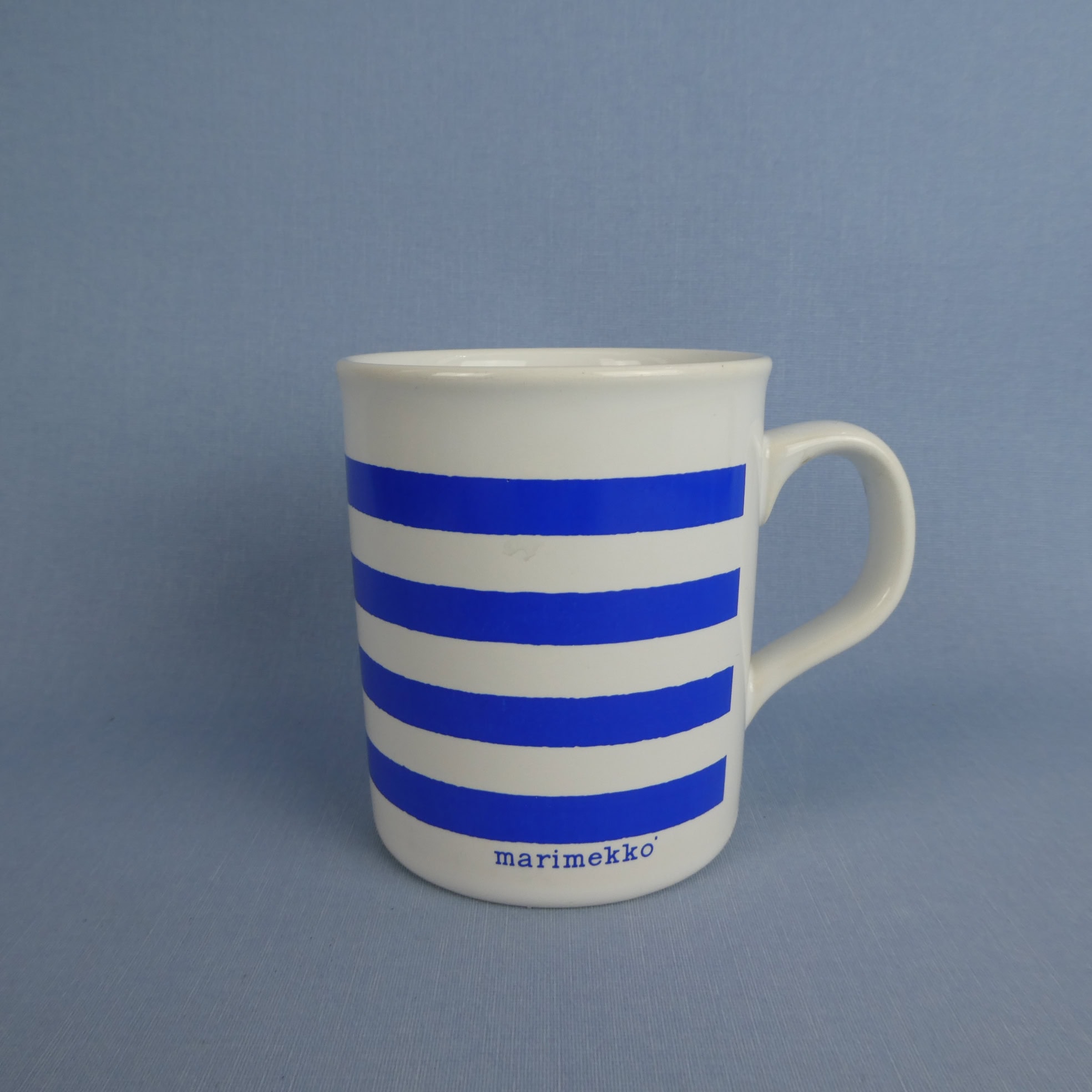 Marimekko Tasaraita muki sininen vintage.