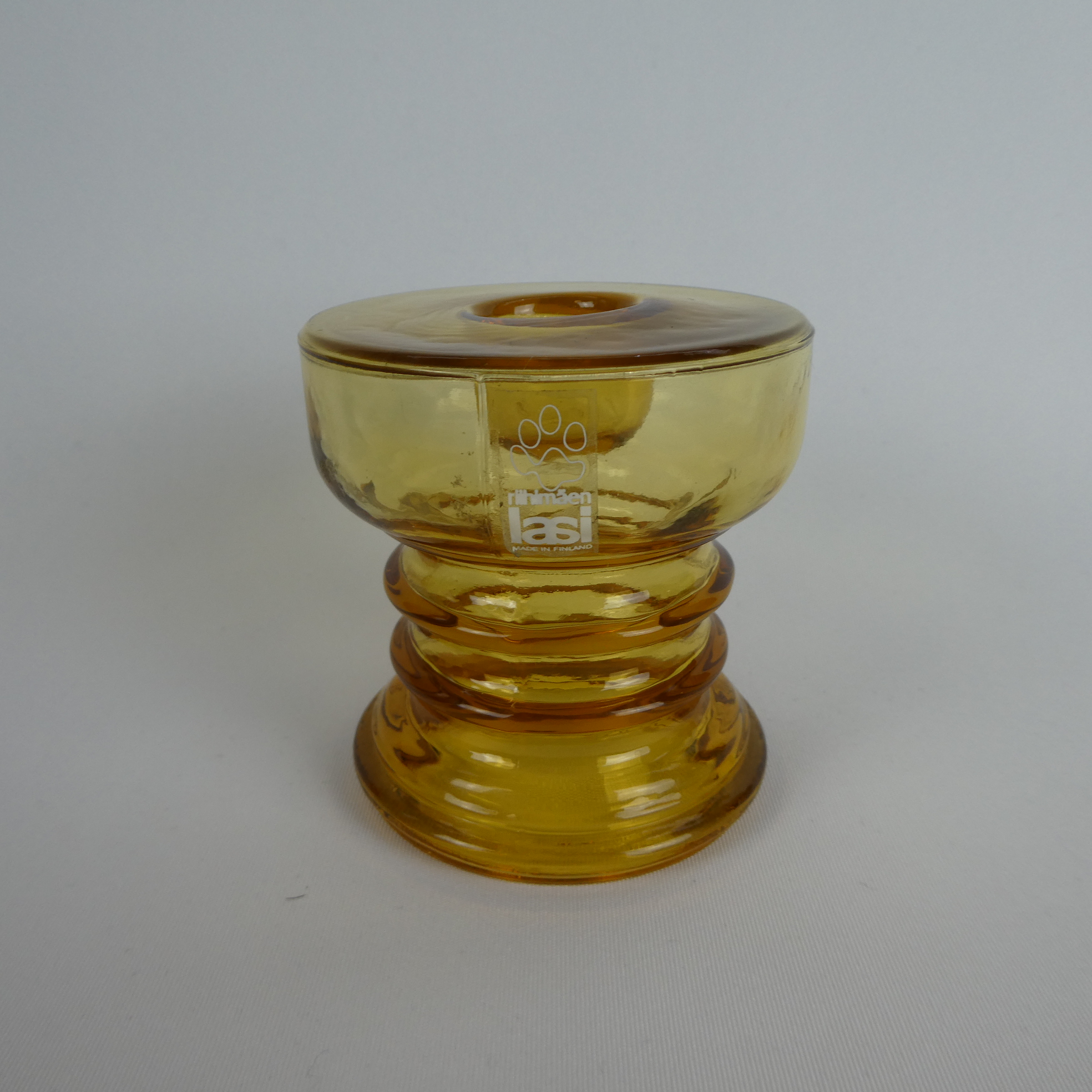 Riihimäen lasi Carmen kääntömaljakko Amber 7 cm.