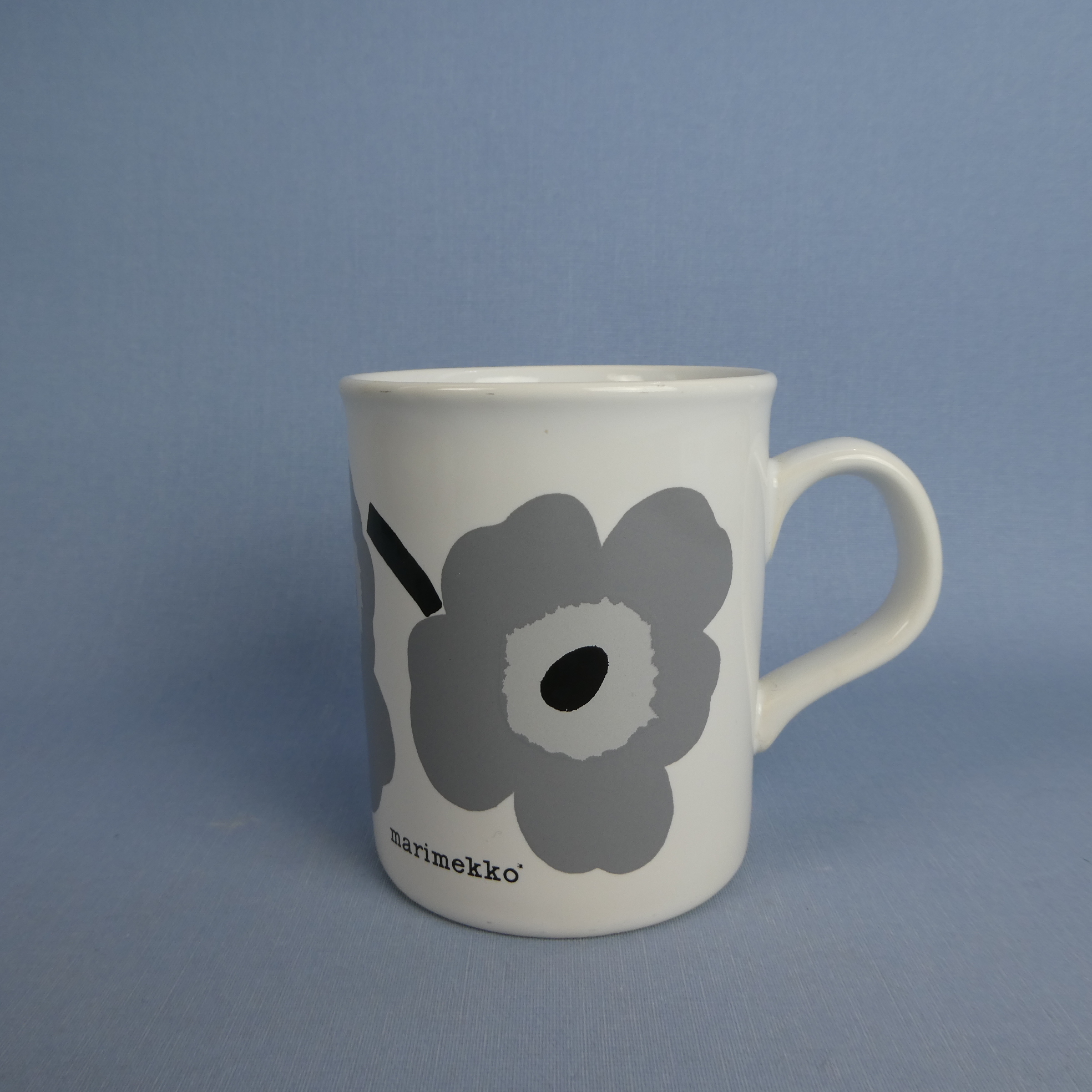 Marimekko Unikko muki harmaa 90-luku.