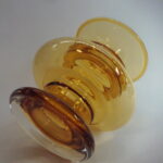 Riihimäen lasi Tornado maljakko amber.