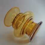 Riihimäen lasi Tornado maljakko amber.