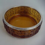 Riihimäen lasi Taalari kulho 200 mm amber.