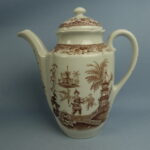 Arabia Singapore kahvikannu ruskea ei kultausta.