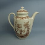 Arabia Singapore kahvikannu ruskea ei kultausta.