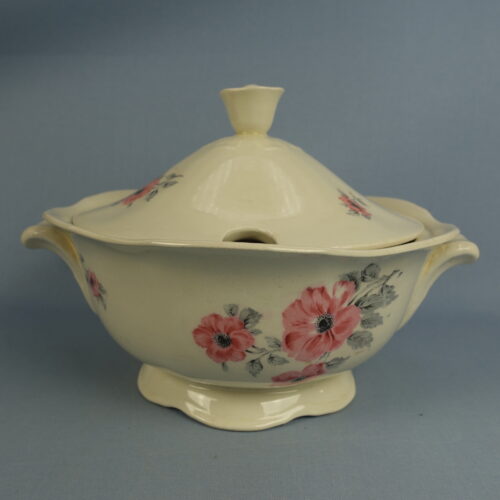 Arabia "Unikko" kannellinen kulho vaaleanpunainen AS-malli.