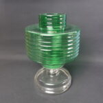 Riihimäen lasi Apollo kynttilälyhty 1961 vihreä.