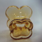 Riihimäen lasi Onnenlehti maljakko 140 mm amber.