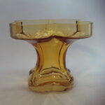 Riihimäen lasi Onnenlehti maljakko 140 mm amber.