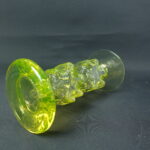 Riihimäen lasi Kasperi kynttilänjalka keltainen.