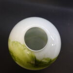 Riihimäen lasi Koralli maljakko 170 mm vihreä.