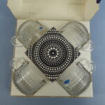 Nuutajärven lasi Kastehelmi kuppi + lautanen 4 kpl.