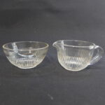 Riihimäen lasi Viiru sokerikko ja kermakko kirkas.