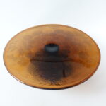 Nuutajärven lasi Miranda jalallinen tarjoiluvati ruskea.