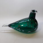 Nuutajärven lasi Pekkasiini taidelasilintu vihreä Oiva Toikka.