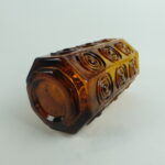 Riihimäen lasi Rengas maljakko amber.