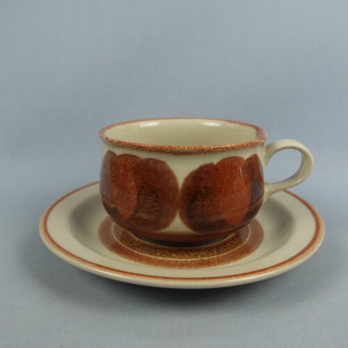 Arabia Teekuppi ruskea koriste PW-malli.