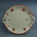 Arabia Tarjoiluvati punaoranssit kukat DK-malli.